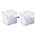 Kit 2 Porta Algodão Cotonete Organizador Acrílico 