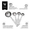 Conjunto De 4 Colheres Medidoras Em Aço Inox Mimo Style Cor Prateado