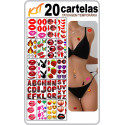 Kit 20 Cartelas 134 Tatuagens Temporárias Íntima Depilação 