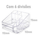Organizador Cosméticos Batom Maquiagem 6 Divisórias Cristal 