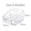 Organizador De Cosméticos Com 6 Divisórias Cristal Dello