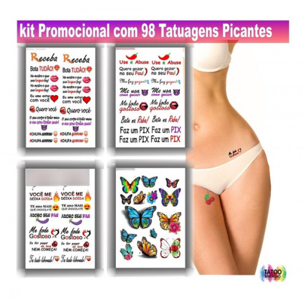 98 Tatuagens Tattoo Temporárias Íntima | Depilação Sedução