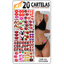Kit 20 Cartelas 134 Tatuagens Temporárias Íntima Depilação 