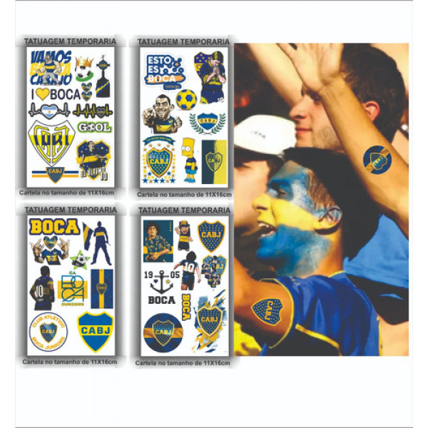 38 Tatuagens Tattoo Temporárias Futebol Boca Juniors