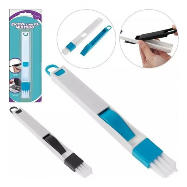 Kit 2 Escova Com Pá Limpeza Multiuso Canto Janela Teclado