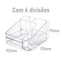 Organizador De Cosméticos Com 6 Divisórias Cristal Dello