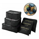 Kit Bolsas De Armazenamento Organizador Para Viagem 6 Pçs Cor Preto