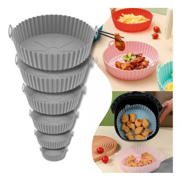 Kit 6 Forma Silicone Pra Fritadeira Air Fry Micro-ondas