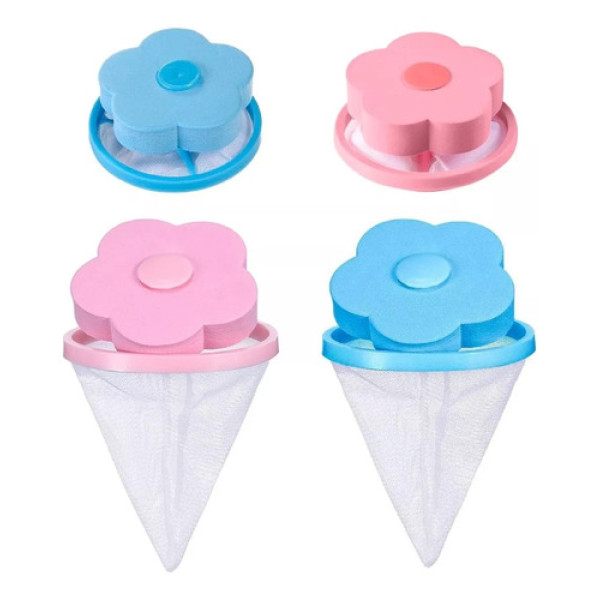 Kit 4 Filtro Coletor Pega Pelos Fiapo Papa Bolinha Lavadora