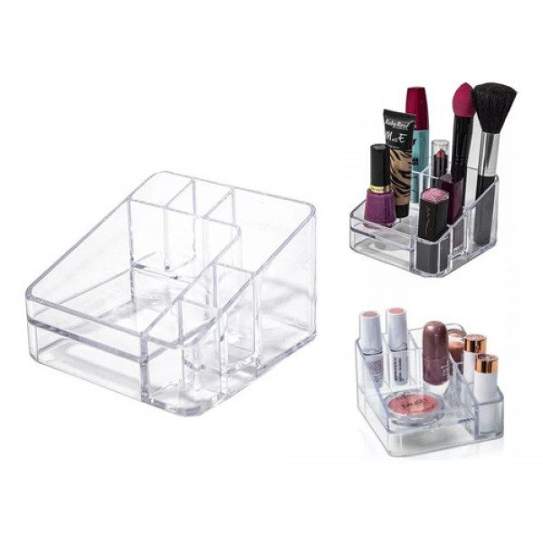 Organizador Cosméticos Batom Maquiagem 6 Divisórias Cristal 
