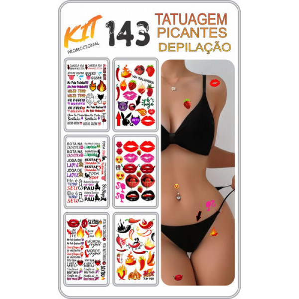 143 Tatuagens Tattoo Temporárias Íntima | Depilação Sedução