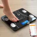Balança Bioimpedância Digital Corporal Aplicativo Bluetooth Cor Preto