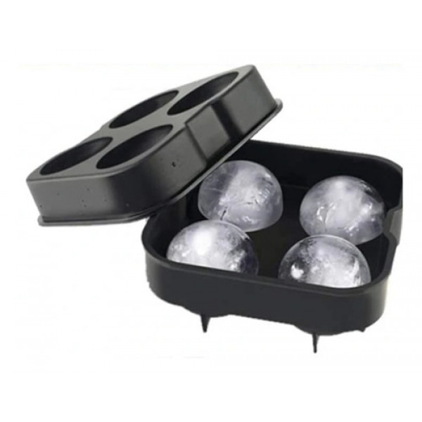 Forma De Gelo 4 Bolas Esfera Redonda Bar Grande Whiskey
