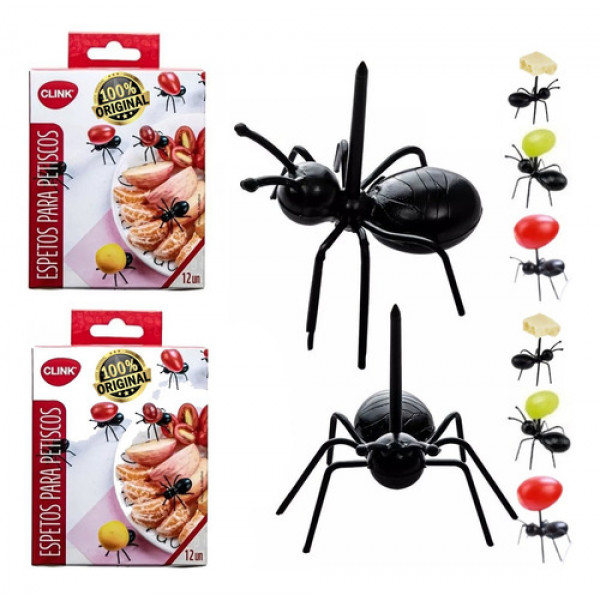 Kit 24 Formiga Decorativas Enfeite Decoração Espeto Petisco