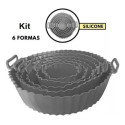Kit 6 Cestinhas Formato Fritadeira Silicone Assadeira Cesto